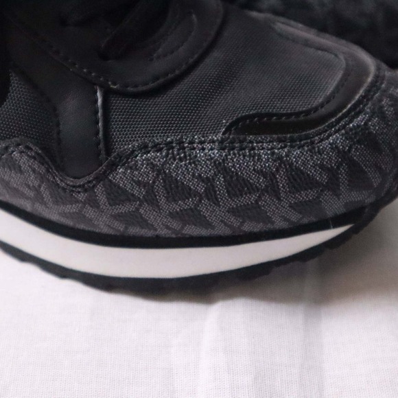 Michael Kors MK Monogram Sneakers Women's 8M Black Lace-Up Athletic Casual Shoes - Picture 4 of 9